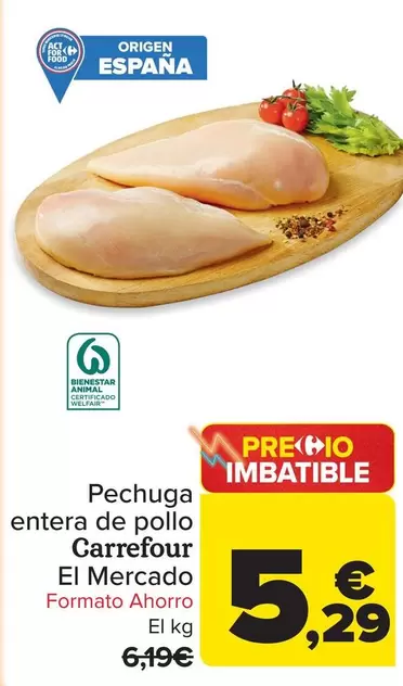 Carrefour El Mercado - Pechuga Entera De Pollo  
