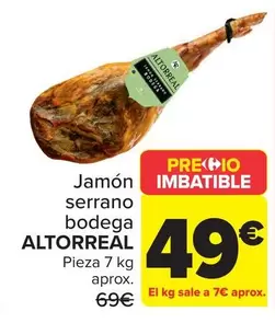 Altorreal - Jamón Serrano Bodega 