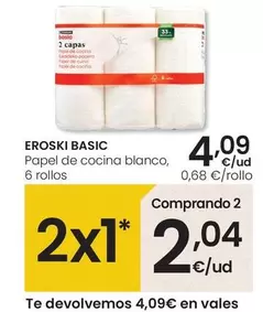 Eroski Basic - Papel De Cocina Blanco