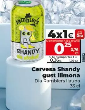 Dia Ramblers - Cerveza Shandy Sabor Limón 