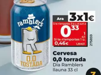 Dia Ramblers - Cerveza 0,0 Tostada