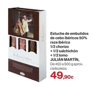 Julian Martín - Estuche De Embutidos De Cebo Ibéricos 50% Raza Ibérica 1/2 Chorizo + 1/2 Salchichon + 1/2 Lomo