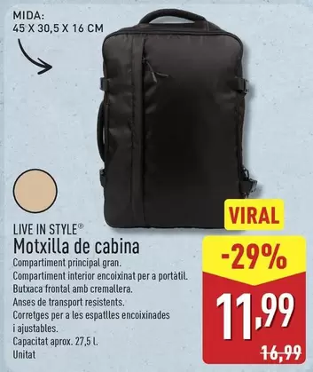 Live In Style - Motxilla De Cabina