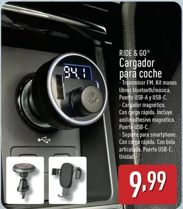 Ride & Go - Cargador Para Coche