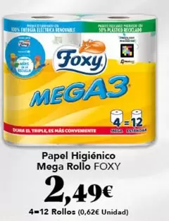 Foxy - Papel Higiénico Mega Rollo
