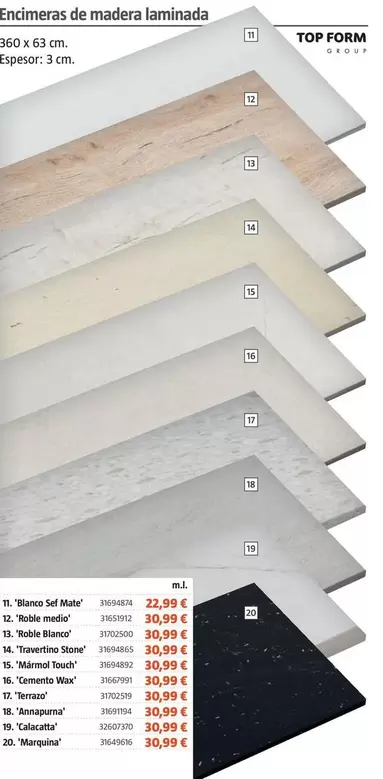 Encimeras De Madera Laminada
