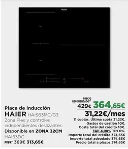 Haier - Placa De Inducción