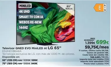 evo - Televisor Qned Evo Miniled Ai Lg 65