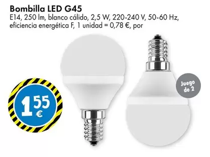 Blanco - Bombilla Led G45