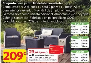 keter - Conjunto Para Jardín Modelo Novara Keter