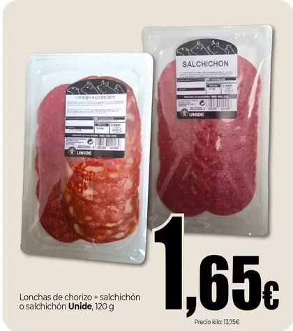 Unide - Lonchas De Chorizo + Salchichón O Salchichón