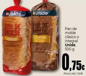 Unide - Pan De Molde Clásico O Integral