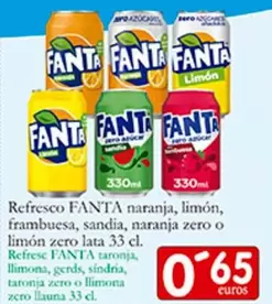 Fanta - Refresco Naranja, Limón, Frambuesa, Sandia, Naranja Zero O Limón Zero 