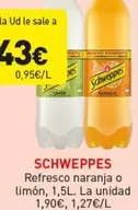 Schweppes - Refresco Naranja O Limón