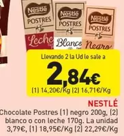 Nestlé - Chocolate Postres Negro, Blanco O Con Leche 