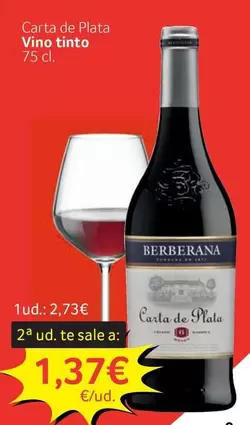 Carta De Plata - Vino Tinto