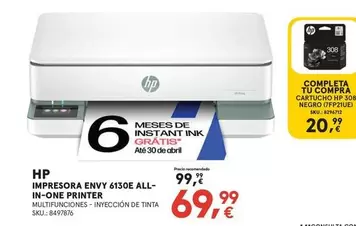HP - Impresora Envy 6130e All-In-One Printer