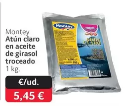 Montey - Atún Claro En Aceite De Girasol Troceado