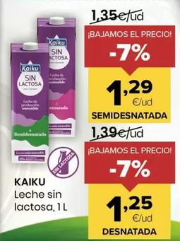 Kaiku - Leche Sin Lactosa Desnatada 