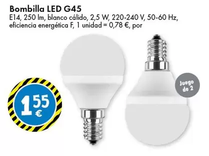Blanco - Bombilla Led G45