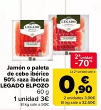 Legado ElPozo - Jamón O Paleta De Cebo Ibérico 50% Raza Ibérica
