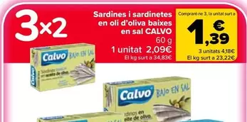 Calvo - Sardines I Sardinetes En Oli D'oliva Baixes En Sal