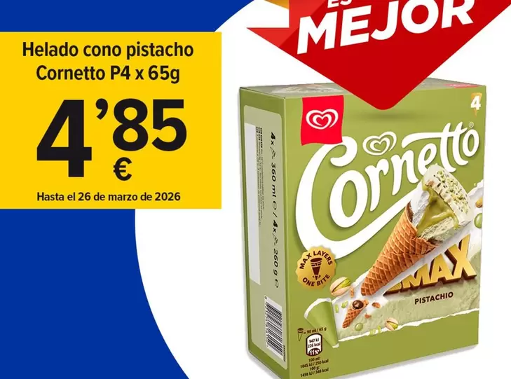 cornetto - Helado Cono Pistacho Cornetto P4