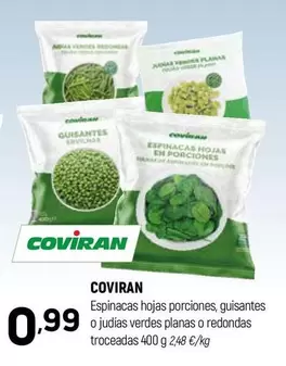 coviran - Espinacas Hojas Porciones Guisantes O Judías Verdes Planas O Redondas Troceadas
