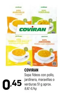 coviran - Sopa Fideos Con Pollo, Jardinera, Maravillas O Verduras