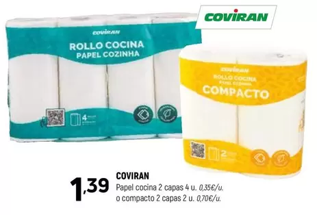 coviran - Papel Cocina 2 Capas 4u
