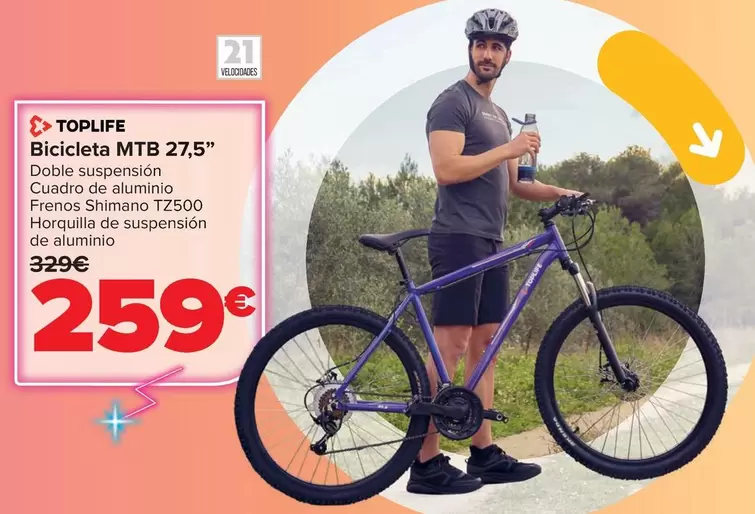 Toplife - Bicicleta MTB 27,5"