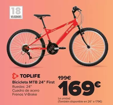 Toplife - Bicicleta MTB 24" First