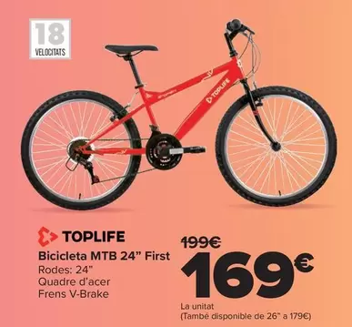 Toplife - Bicicleta MTB 24" First