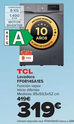 TCL - Lavadora FF0814SA1ES