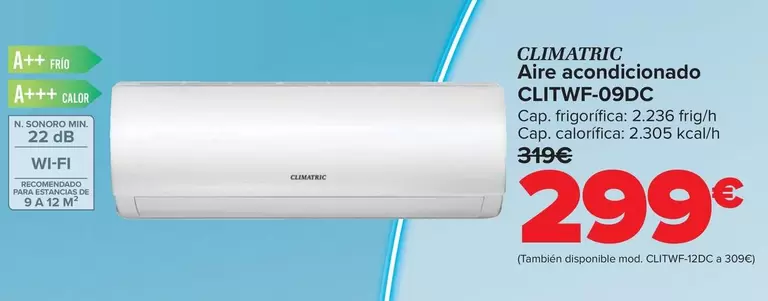 Climatric - Aire Acondicionado CLITWF-09DC