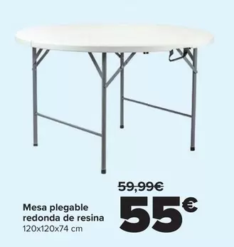 Mesa Plegable Redonda De Resina