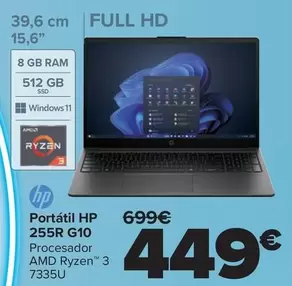 HP - Portátil 255r G10