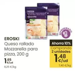 Eroski - Queso Rallado Mozzarella Para Pizza