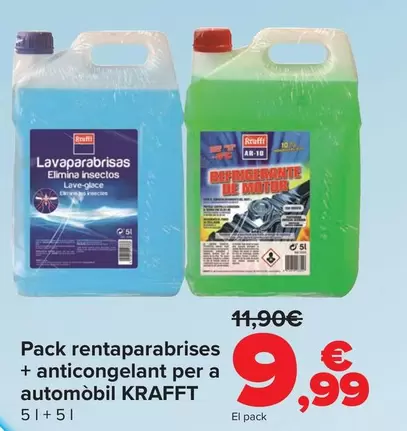Krafft - Pack Lavaparabrisas + Anticongelante Para Automóvil