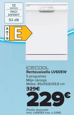 Icecool - Lavavajillas LV60EW