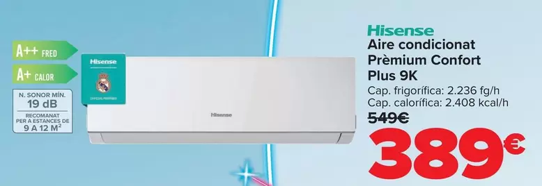 Hisense - Aire Acondicionado Premium Confort Plus 9K