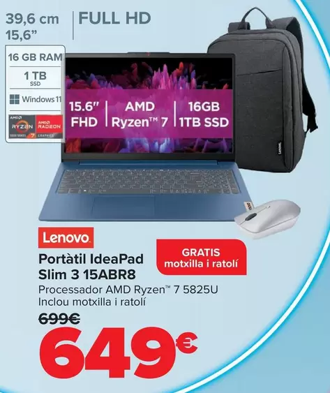 Lenovo - Portátil Ideapad Slim 3 15abr8