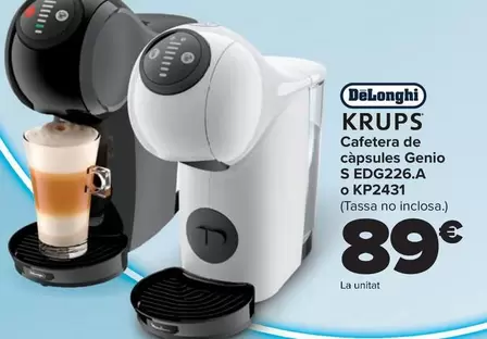 DeLonghi - Krups Cafetera De Cápsulas Genio S EDG226.A O KP2431