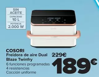 Cosori - Freidora De Aire Dual Blaze Twinfry