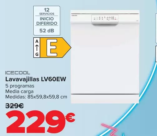 Icecool - Lavavajillas LV60EW