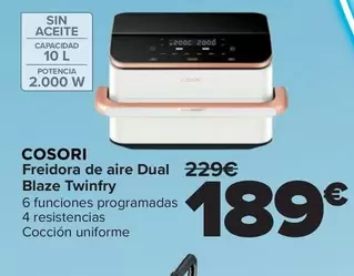 Cosori - Freidora De Aire Dual Blaze Twinfry