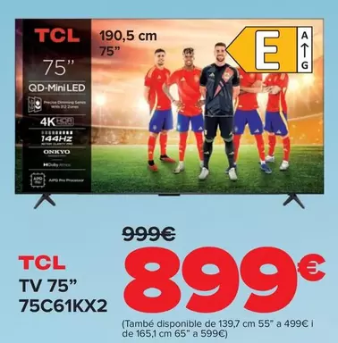 TCL - Tv 75" 75C61KX2