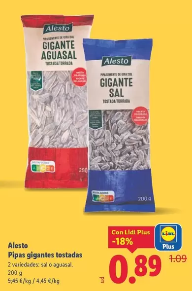 Alesto - Pipas Gigantes Tostadas