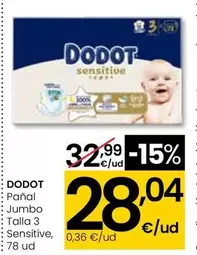 Dodot - Panal Jumbo Talla 3 Sensitive