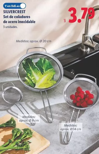 SilverCrest - Set De Coladores De Acero Inoxidable 